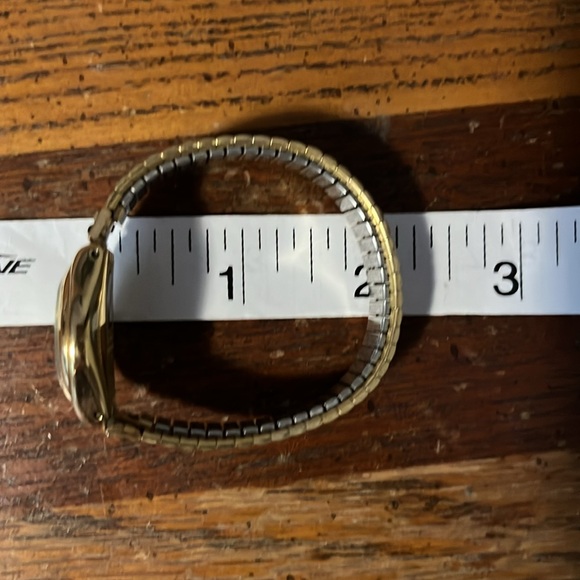 EUC Swatch Irony Watch Gold Stainless Steel Stretch Jeweled New Battery - Picture 7 of 7